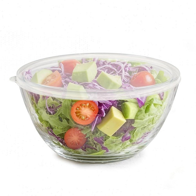 Ronanemon 5 Quart Deep Big Glass Bowl with Lid,10 Inch Large Glass Mixing Bowl for Sourdough Bread Kitchen Salad Bread Storage, For Prepping, Marinating & Brining Kimch (clear)