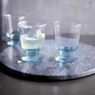 Luna Recycled Handblown Stemmed Rocks Glass, Set of 4
