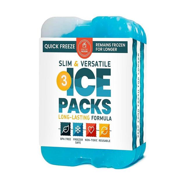 Healthy Packers Ice Packs for Lunch Boxes & Coolers - Freezer Packs - Original Cool Pack | Cooler Accessories for Beach, Camping & Fishing | Slim & Long-Lasting Reusable Ice Pack for Cooler