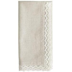 Lace Trim Natural Chambray Napkin