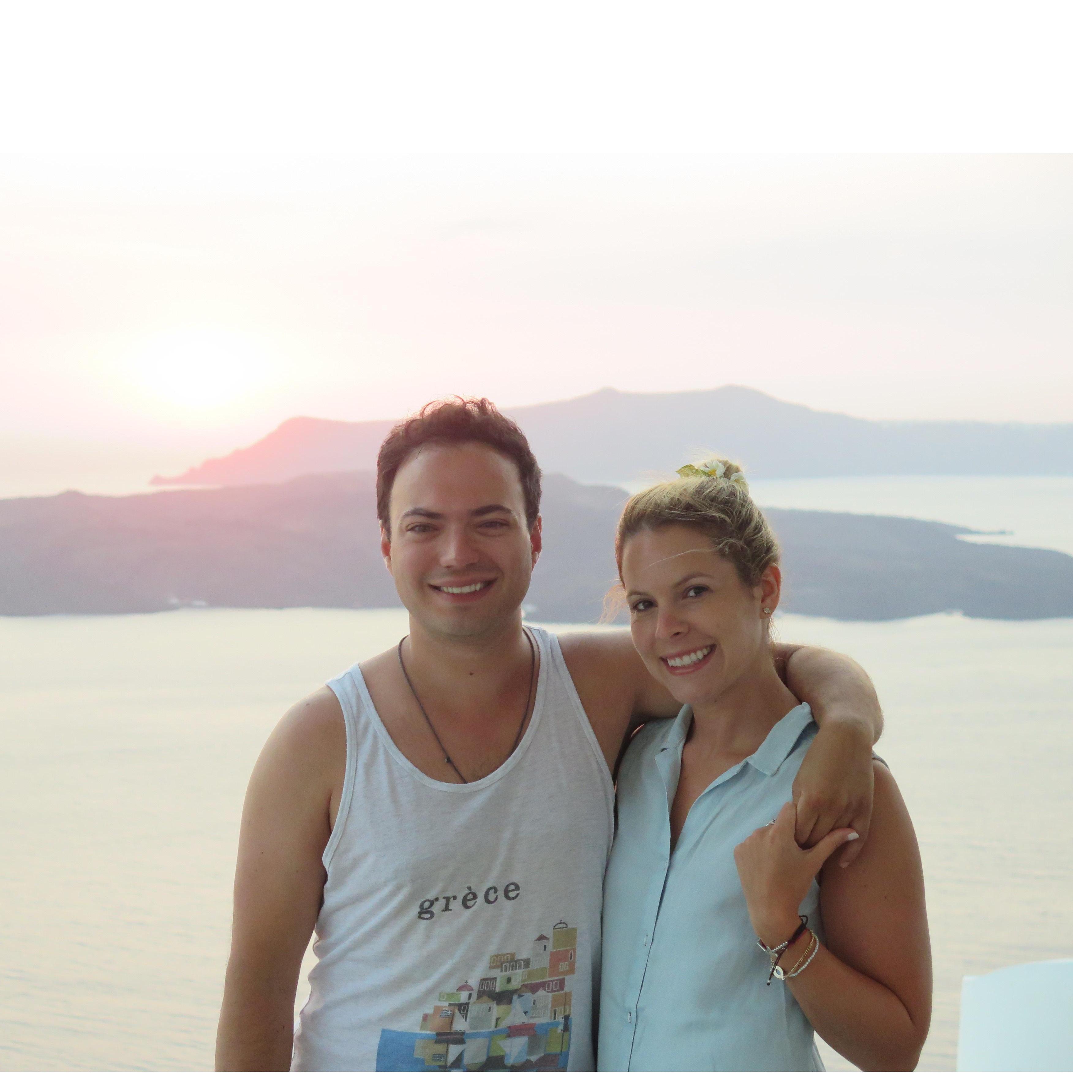 On the caldera in Santorini