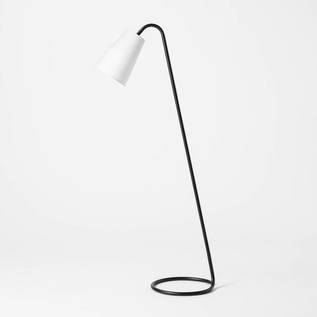 Metal Tube Leaning Floor Lamp (Includes LED Light Bulb)Black - Threshold™ designed with Studio McGee
