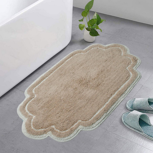 21"x34" Allure Collection Linen Cotton Tufted Bath Rug - Home Weavers
