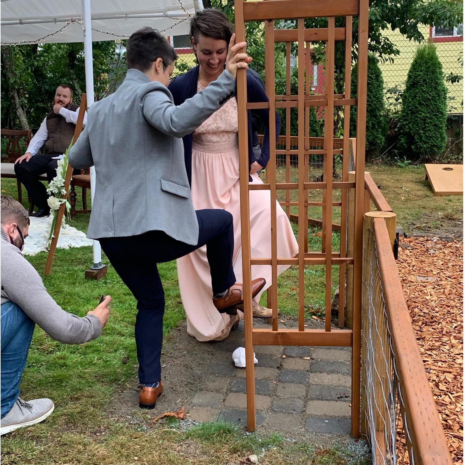 The glass is broken as an incantation: “As this glass shatters, so may your marriage never break.”
Mazel tov!