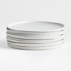 Mercer Matte White Porcelain Dinner Plates, Set of 8 + Reviews | Crate & Barrel