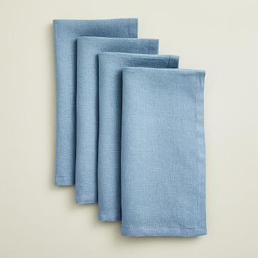 Belgian Flax Linen Napkin Set (Set of 4) - Blue Bird
