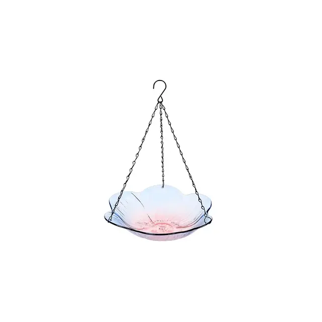 The Lakeside Collection Hanging Glass Birdbaths - Large