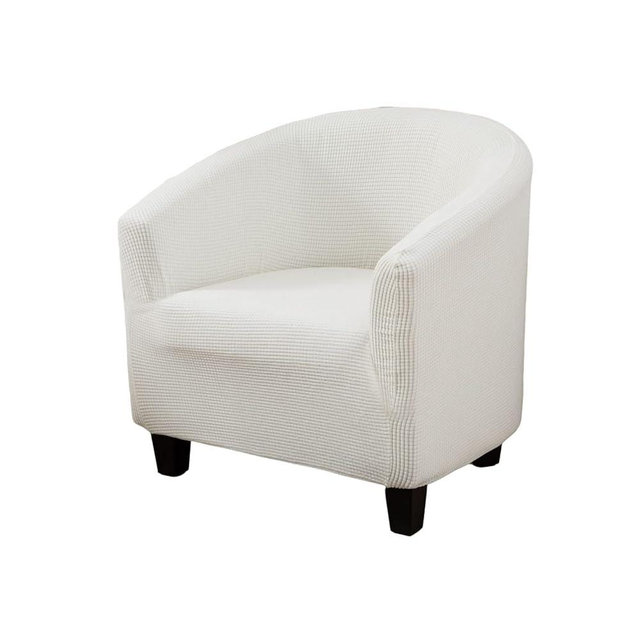 NILUOH Club Chair Slipcover Jacquard Tub Chair Cover Stretch Armchair Covers Sofa Cover Furniture Protector for Living Room (Jacquard Off-White)