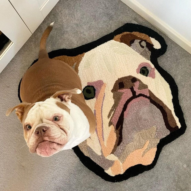 Custom Pet Portrait Rug, Personalized Pet Rug, Custom Dog Portrait, Animal Rug, Handmade Tufted Rug, Personalized Gift, Gifts for Pets