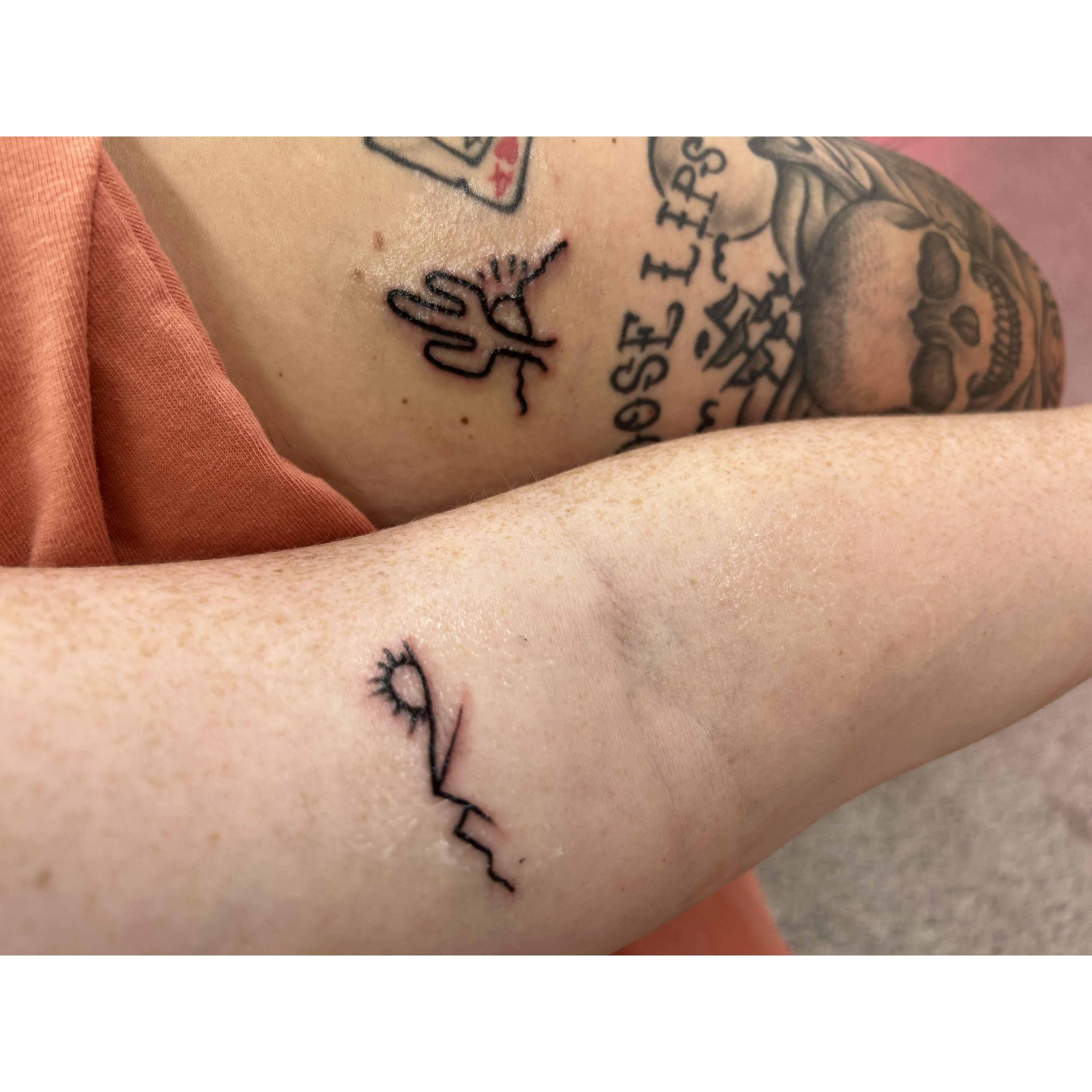 6/22/2023- Nathan and MaddieGrace got similar tattoos in Vegas & MaddieGraces first tattoo