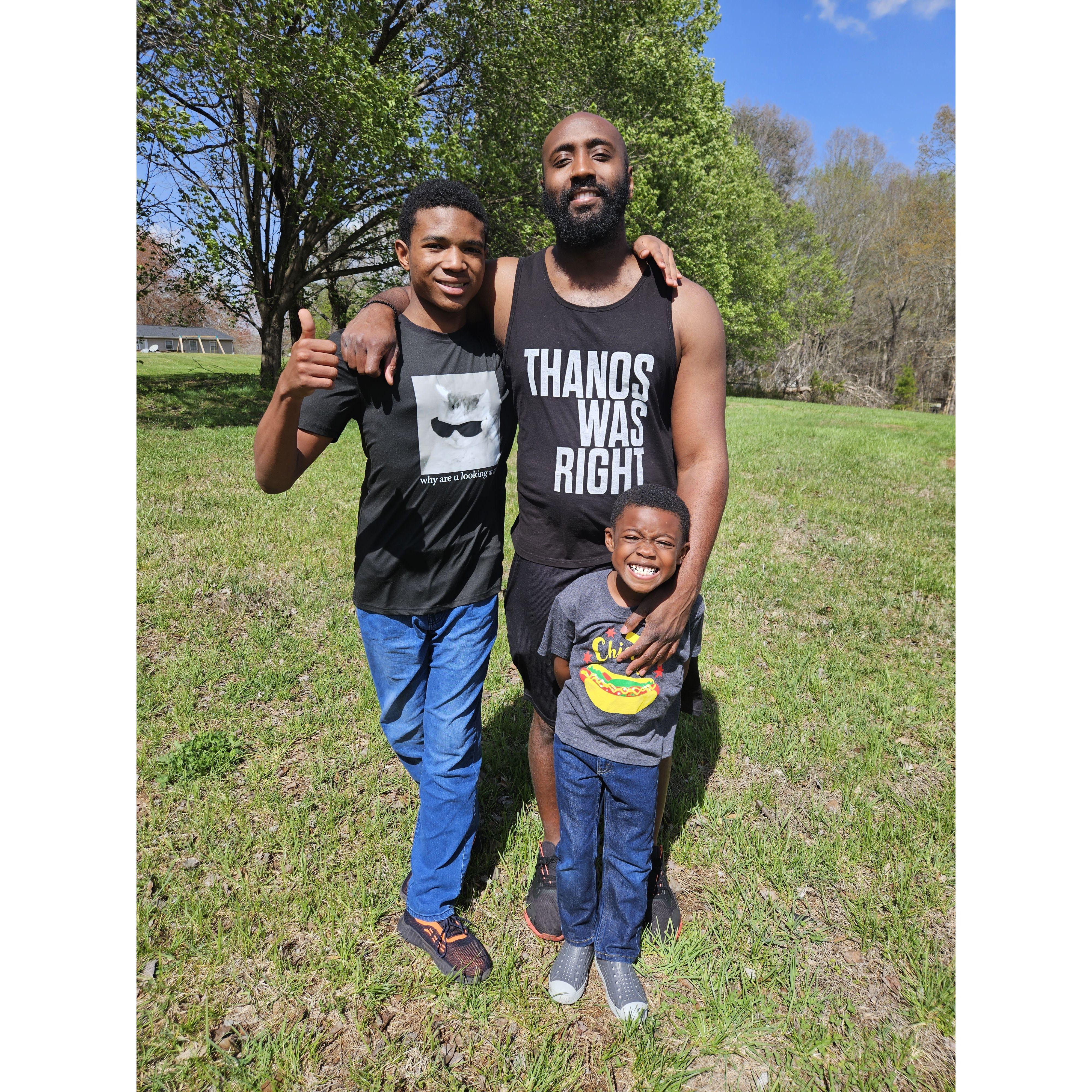 Calvin & the boys - Jarquis (15 years old) & Apollo (6 years old)