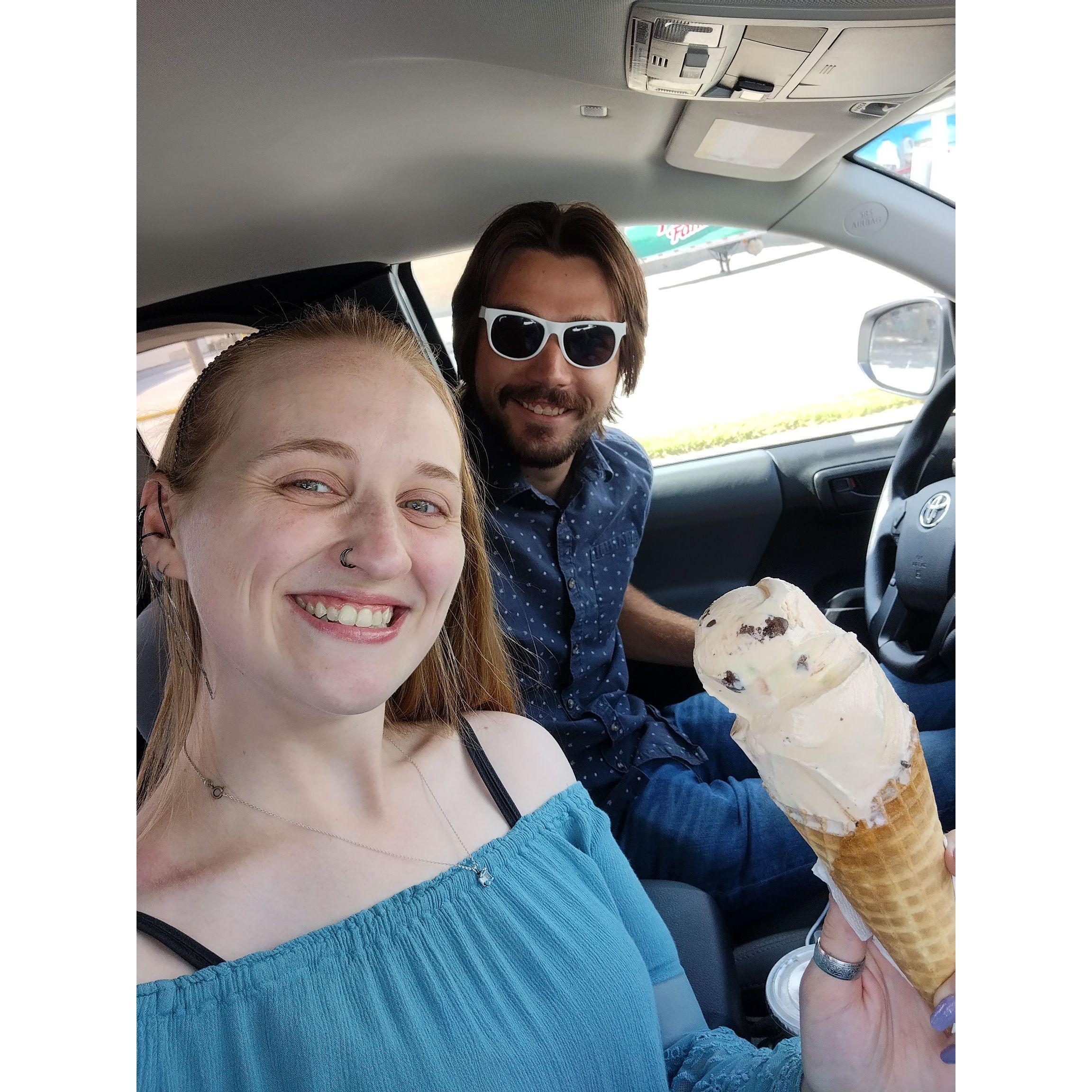 The last picture we took before getting engaged (ft. Central Dairy Icecream!)
