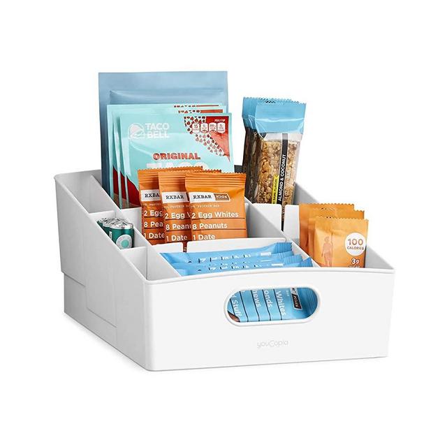 YouCopia 3-Tier Food Packet and Snack ShelfBin Organizer, Medium, White