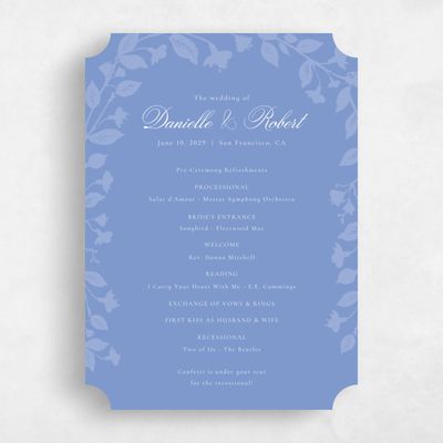 Blue Ticket Wedding Program - Fawn