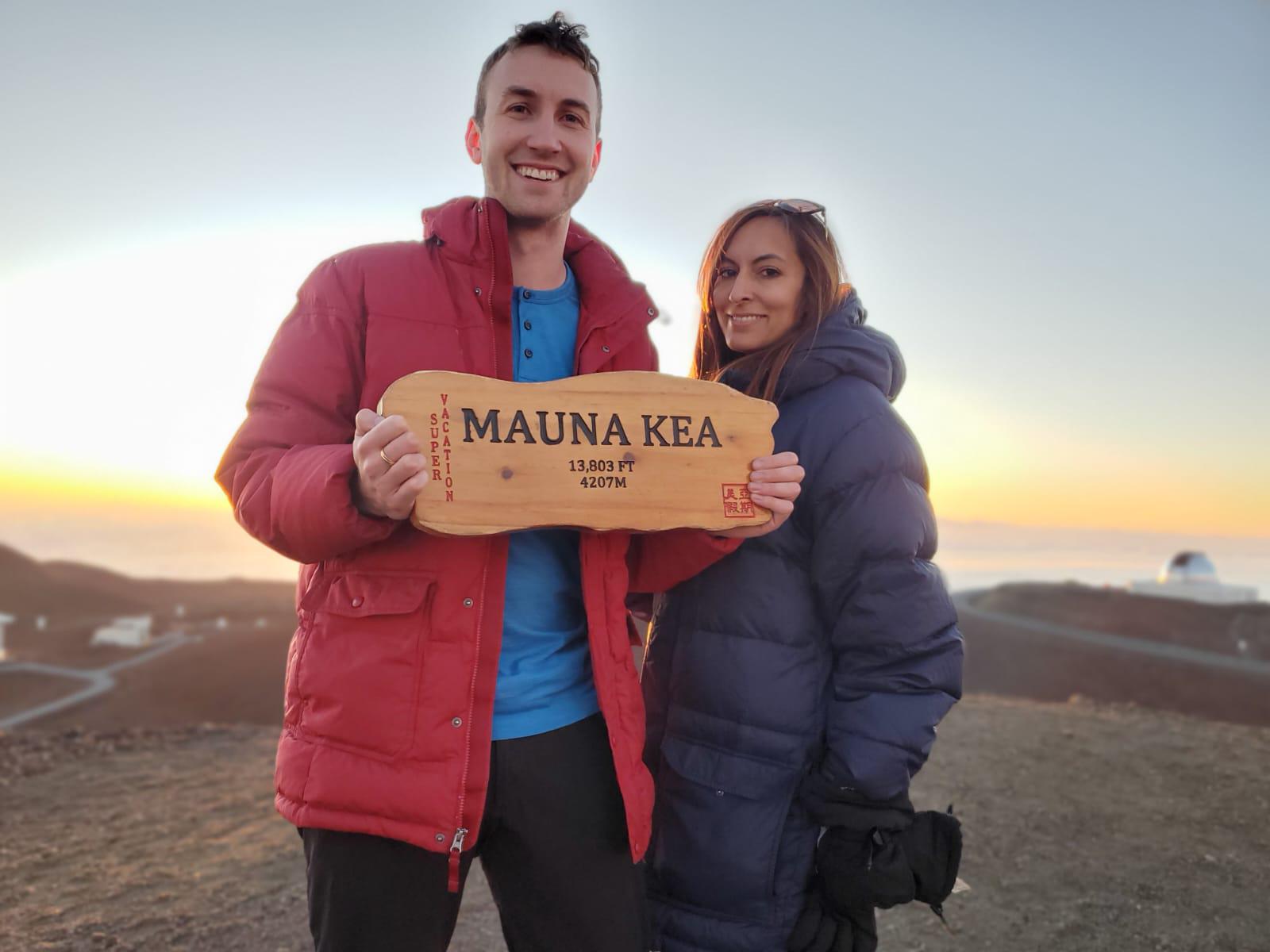 At the top of Mauna Kea in Hawaii.