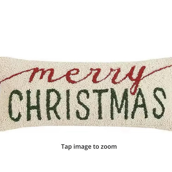 Peking Handicraft Holiday Collection Merry Christmas Hooked Wool Pillow | Dillard's