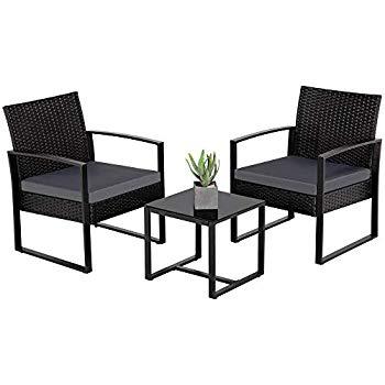 3 Pieces Patio Set (Black)