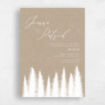 Natural, Brown Wedding Invitation - Glacier Classic