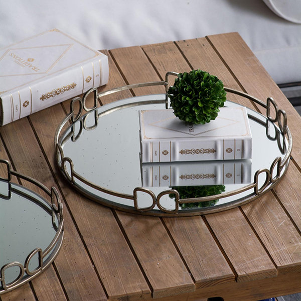 A&B Home Antique Style Frameless Wall Mirror Tray - 19.5 X 13 Inches, Rectangular Vintage Glass, Tabletop Or Wall Decor - View #10