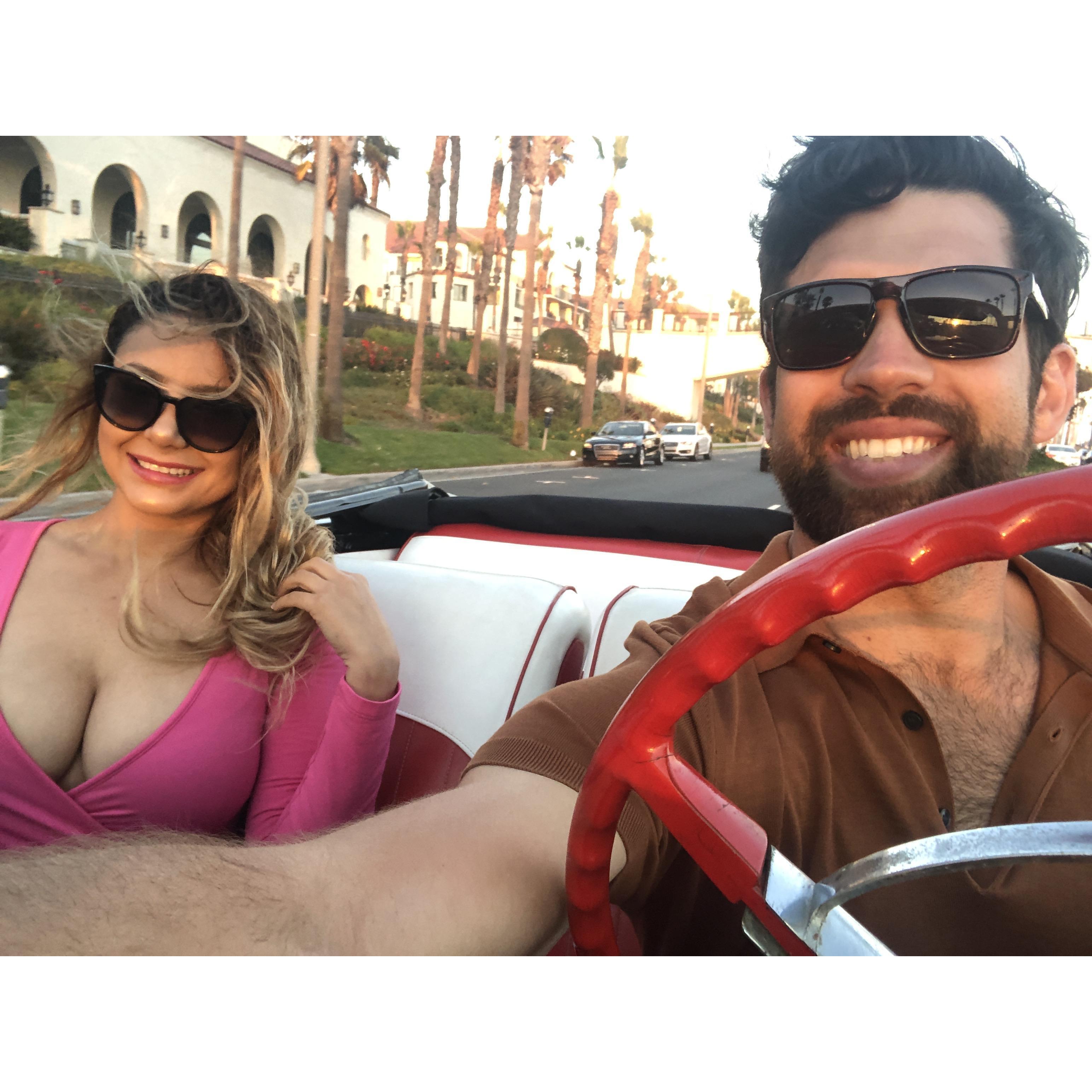 On our second date, I borrowed a '57 Chevy film prop from work and took Judy up the Pacific Coast Highway top down, windows up! The diesel fumes weren't great but the craft brew made up for it.