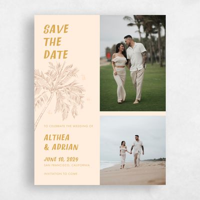 Harvest Gold, Beige Wedding Save the Date - Ocaso Multiphoto