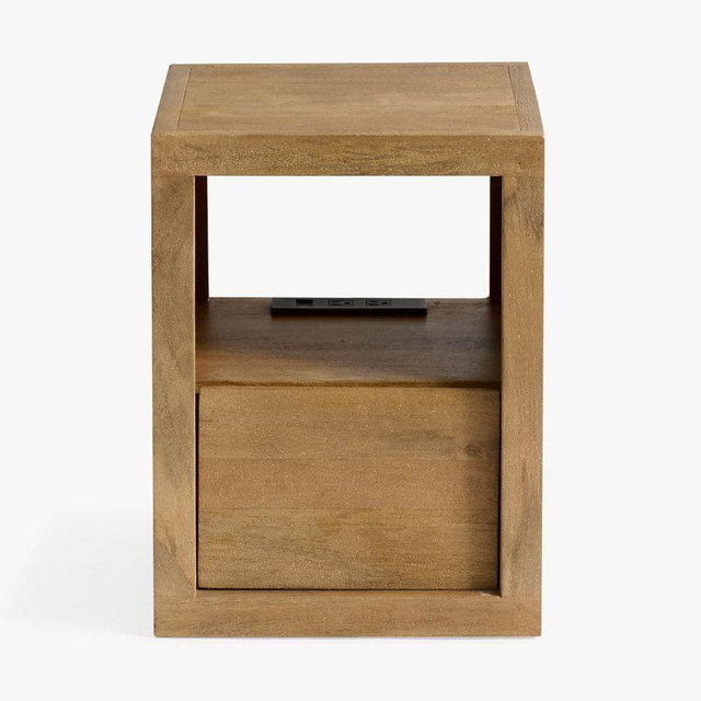Cayman 16" Charging Nightstand, Heirloom Wheat