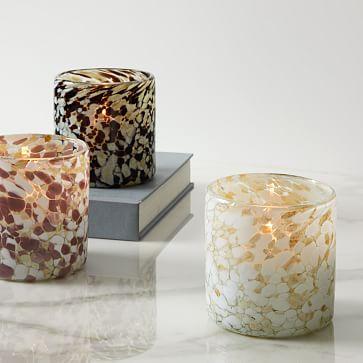 Speckled Mexican Glass Votives - Set of 3