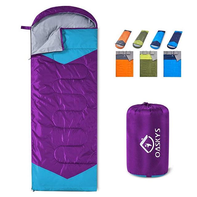 oaskys Camping Sleeping Bag - 3 Season Warm & Cool Weather - Summer, Spring, Fall, Lightweight, Waterproof for Adults & Kids - Camping Gear Equipment, Traveling, and Outdoors