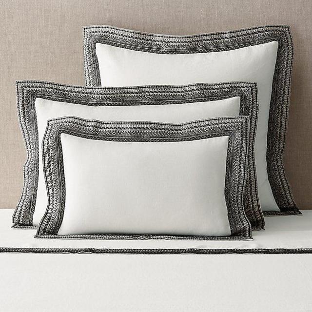 Restoration Hardware | Milou Embroidered Linen Sham - indigo/white - euro