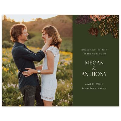 Darkest Olive, Green Wedding Digital Save the Date - Harlow Photo