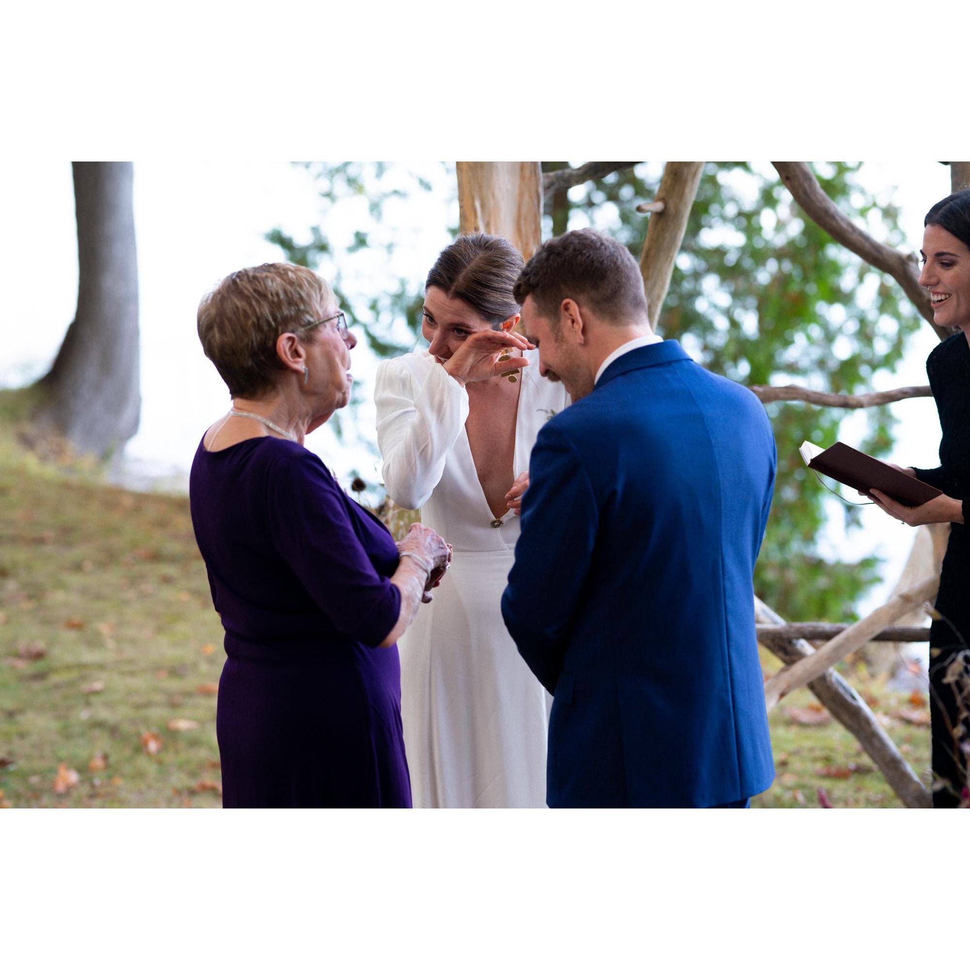 Some more crying as Grandma gave us the rings