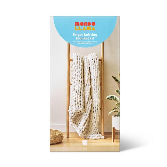 Large Knit Blanket Craft Kit Cream - Mondo Llama™