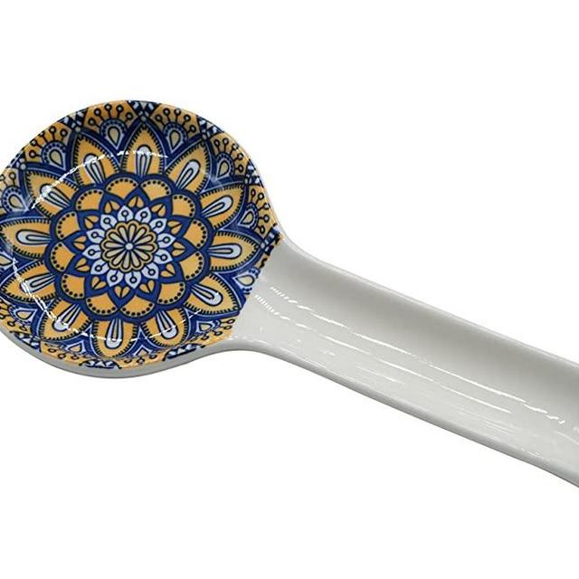Miagie Ceramic Spoon Rest Porcelain Spoon Holder for Utensil Rest for Stove Top Holder for Soup Spoons, Ladles, Tong