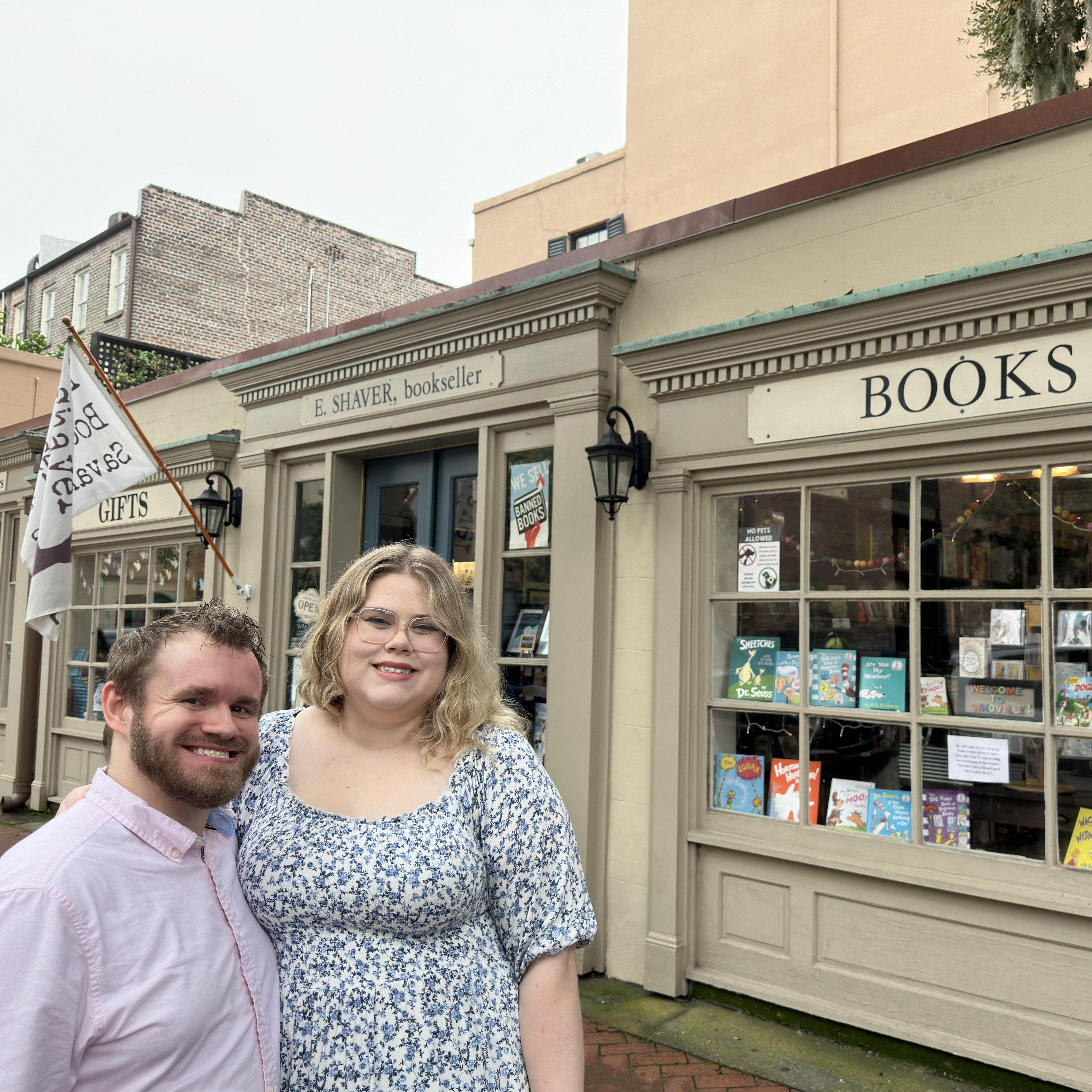 Of course we go book shopping after getting engaged!