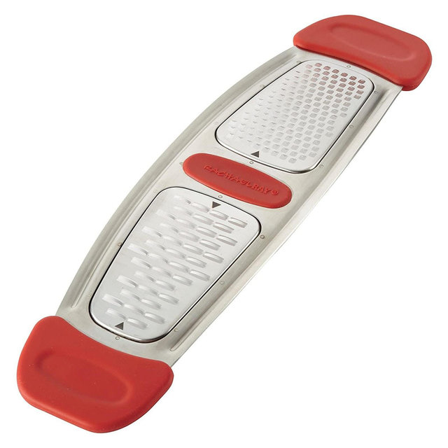 Rachael Ray Stainless Steel Multi-Grater with Silicone Handles, Red