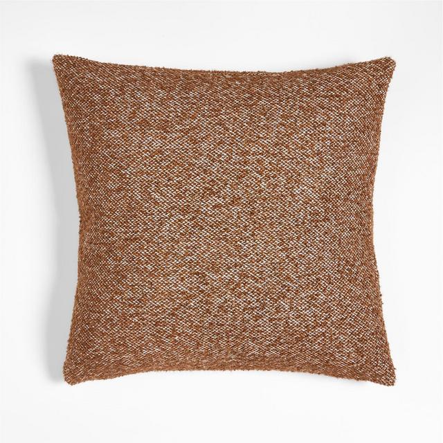 Locke 20" Tupelo Honey Tweed Alapaca Wool Pillow with Down-Alternative Insert
