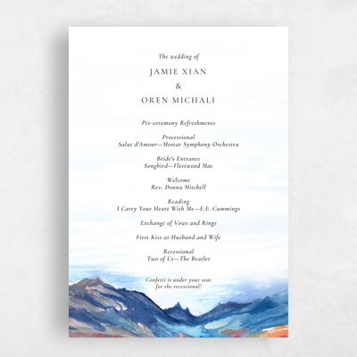 Pink Standard Wedding Program - Deepcreek