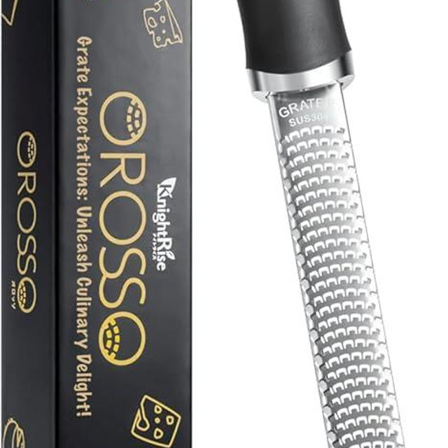OROSSO Grater, Lemon Zester Cheese Grater, Cheese Shavings, Parme Cheese, Ginger, Garlic, Zester Grater (black)