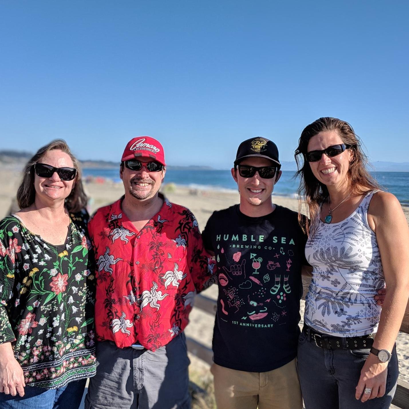 First time we all had a walk along the coast at Seacliff in Aptos with Wendi and Larry!
