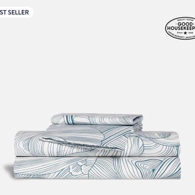 Luxe Sateen Core Sheet Set | King Size in Oyster in Blue