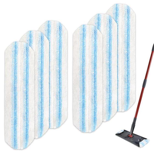 Hezane 6PCS Replacement Mop Pads for O-Cedar H2prO Flat Mop System, ,Microfiber Mop Pad Easy Clean For All Hard Floors,Reusable & Machine Washable