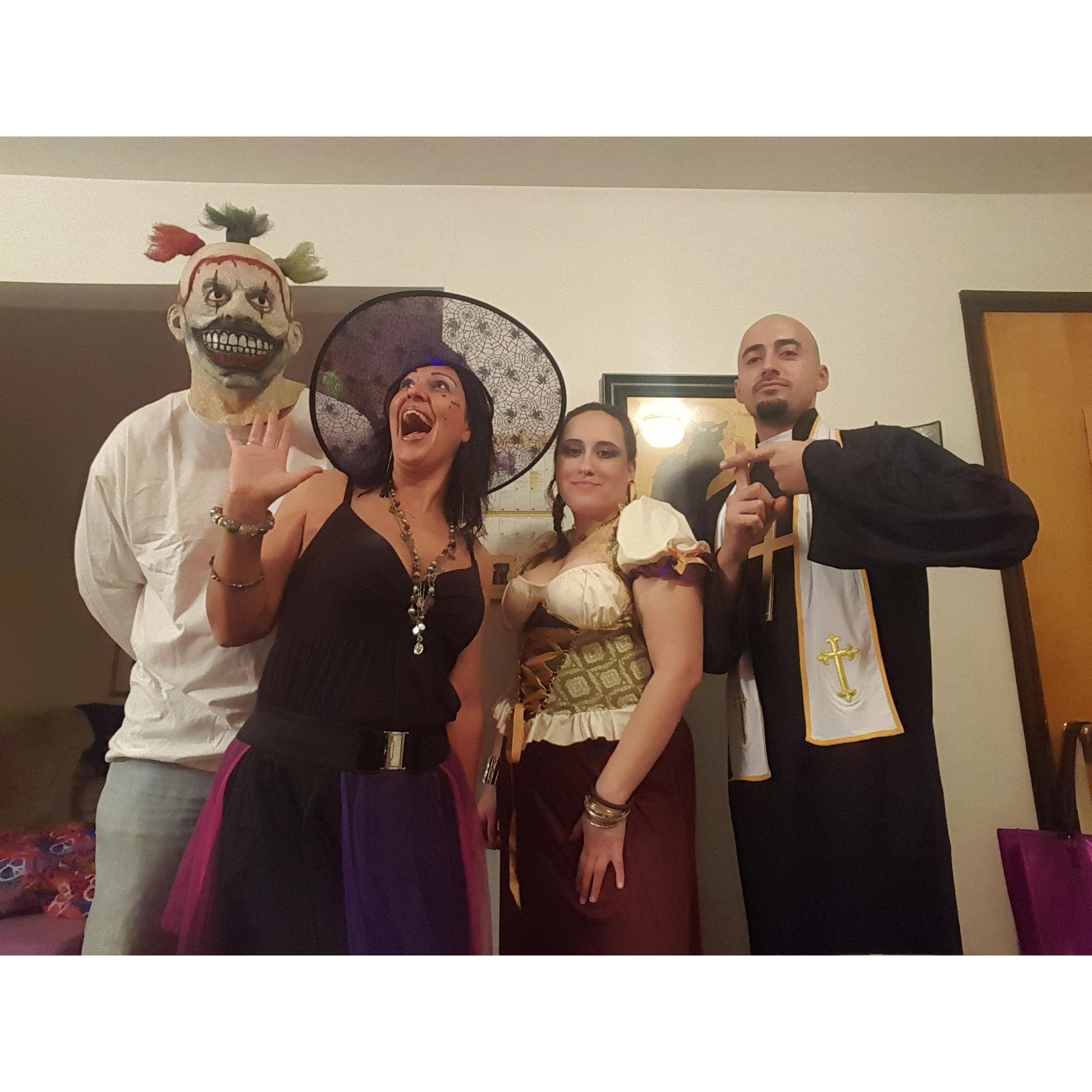 A witch, a bar wench, a clown, and a priest walk into a bar...