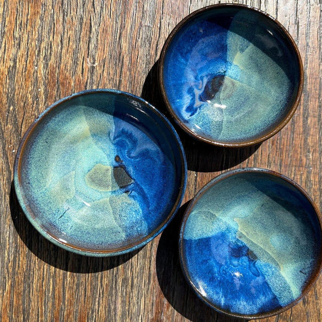Set of Three Small Dipping Bowls, Ring or Jewelry Dishes