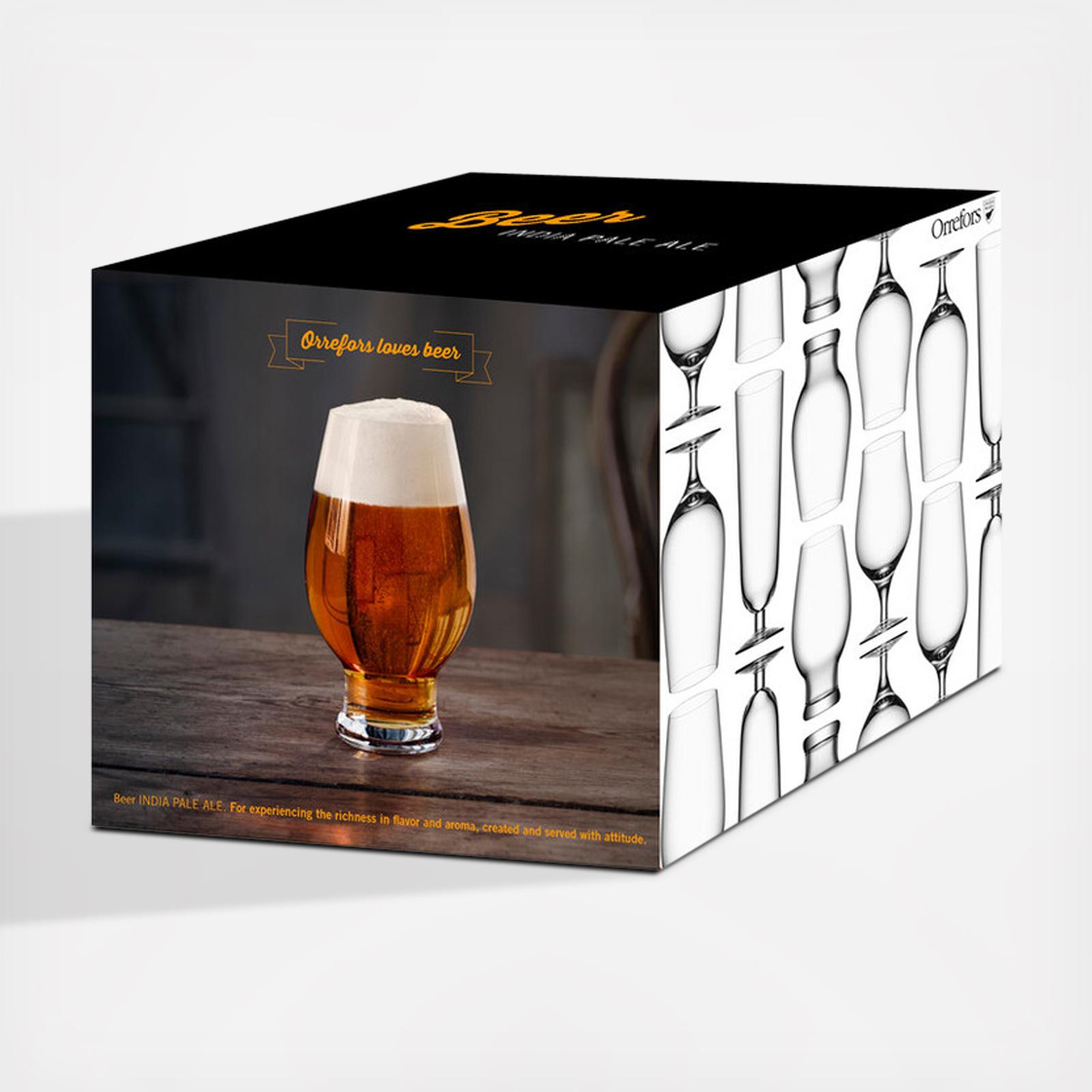 Orrefors オレファス　Beer INDIA PALE ALE 4客 Orrefors, Beer IPA Glass, Set of 4 | Zola