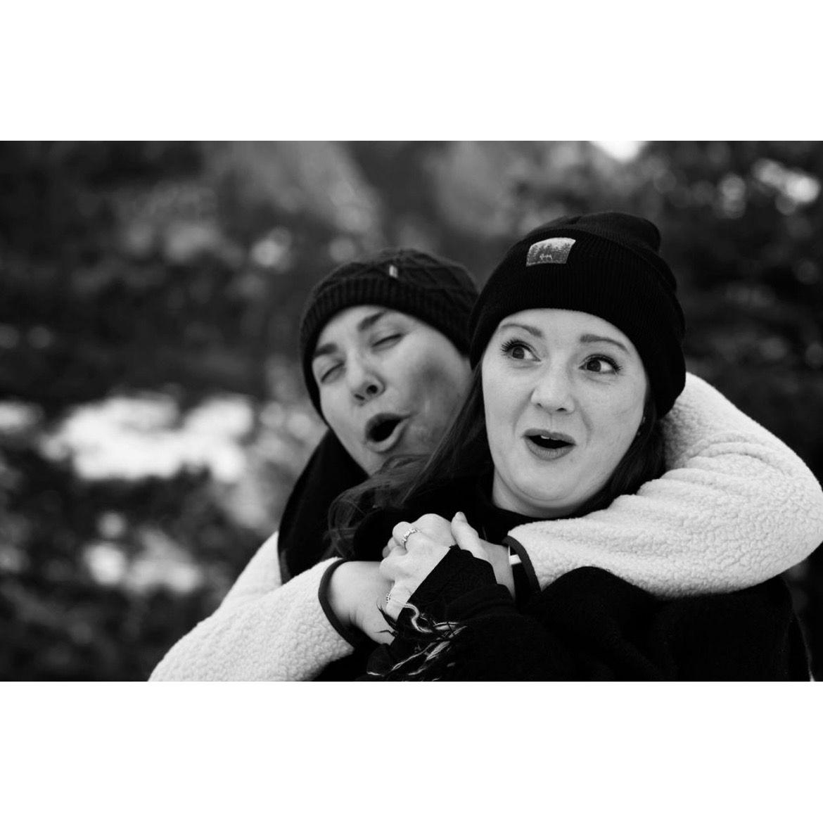 The second a freezing breeze hit us during engagement photos.