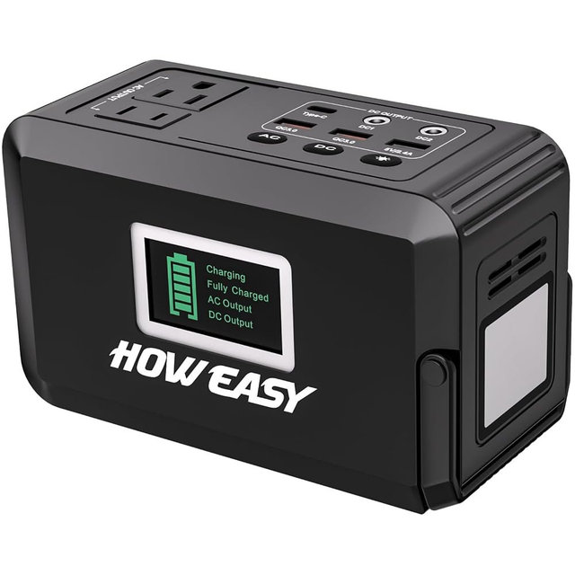 HOWEASY Portable Power Bank, 24000mAh Portable Laptop Charger with 2 110V/120W AC Outlet，Portable Battery Pack & Power Bank for Notebooks, MacBook, Laptops