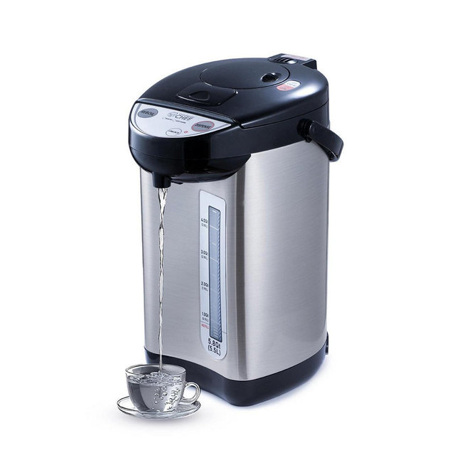 Commercial Chef Electric Hot Water Dispenser, 750W Stainless Steel Water Boiler with 5.8 Qt. Capacity, 360-Degree Base, 3 Dispensing Modes, Chlorine Removal, CHHWD10B, Stainless/Black