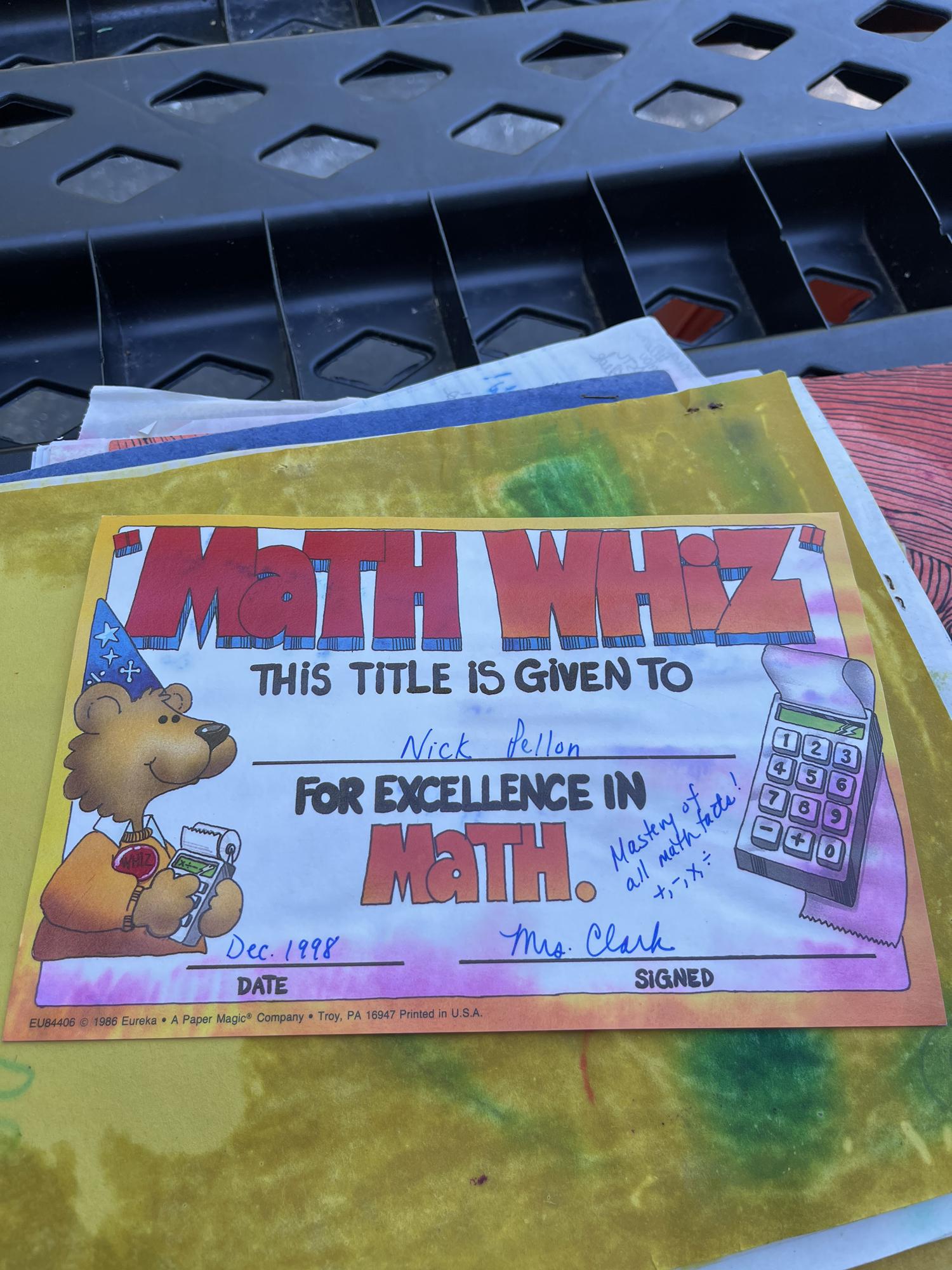 Nick - Math Whiz since 1998