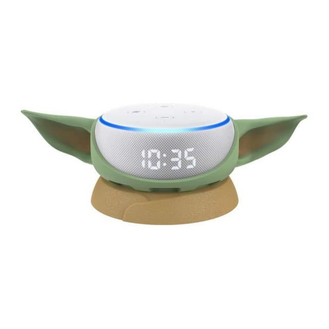 Echo Dot (3rd Gen) with Clock with Mandalorian The Child stand