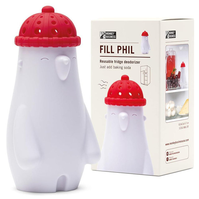 Monkey Business Fill Phil Refrigerator Deodorizer, Baking Soda Container, Baking Soda Fridge Deodorizer, Cute Gifts, Kitchen Gadgets